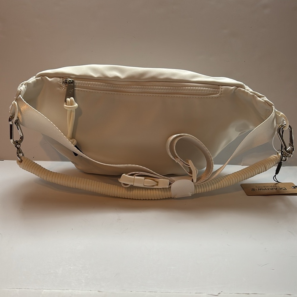 BearPaw Ivory Nylon Fanny Pack with Coiled Removable Shoulder Strap - Picture 6 of 16